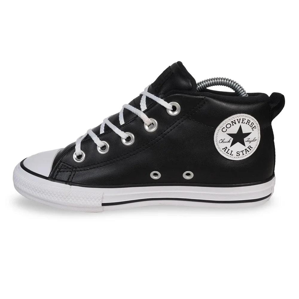 Converse Chuck Taylor All Star Street Youth 2 Black Leather Sneakers 663835C 2